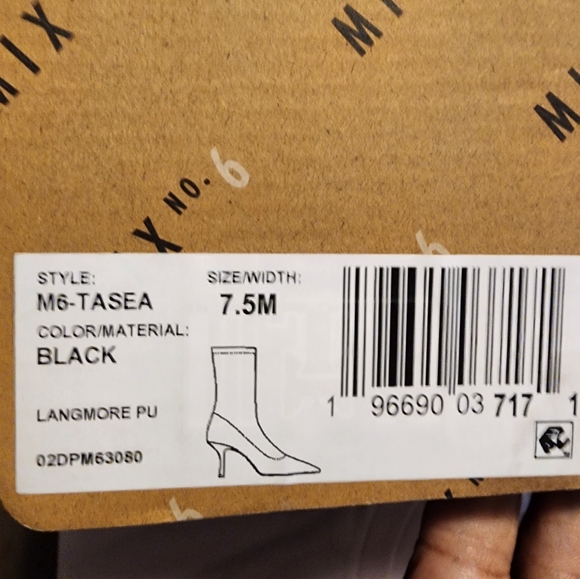 NWB,lady's MIX No6 leather boots, Black 7.5 - Picture 6 of 7